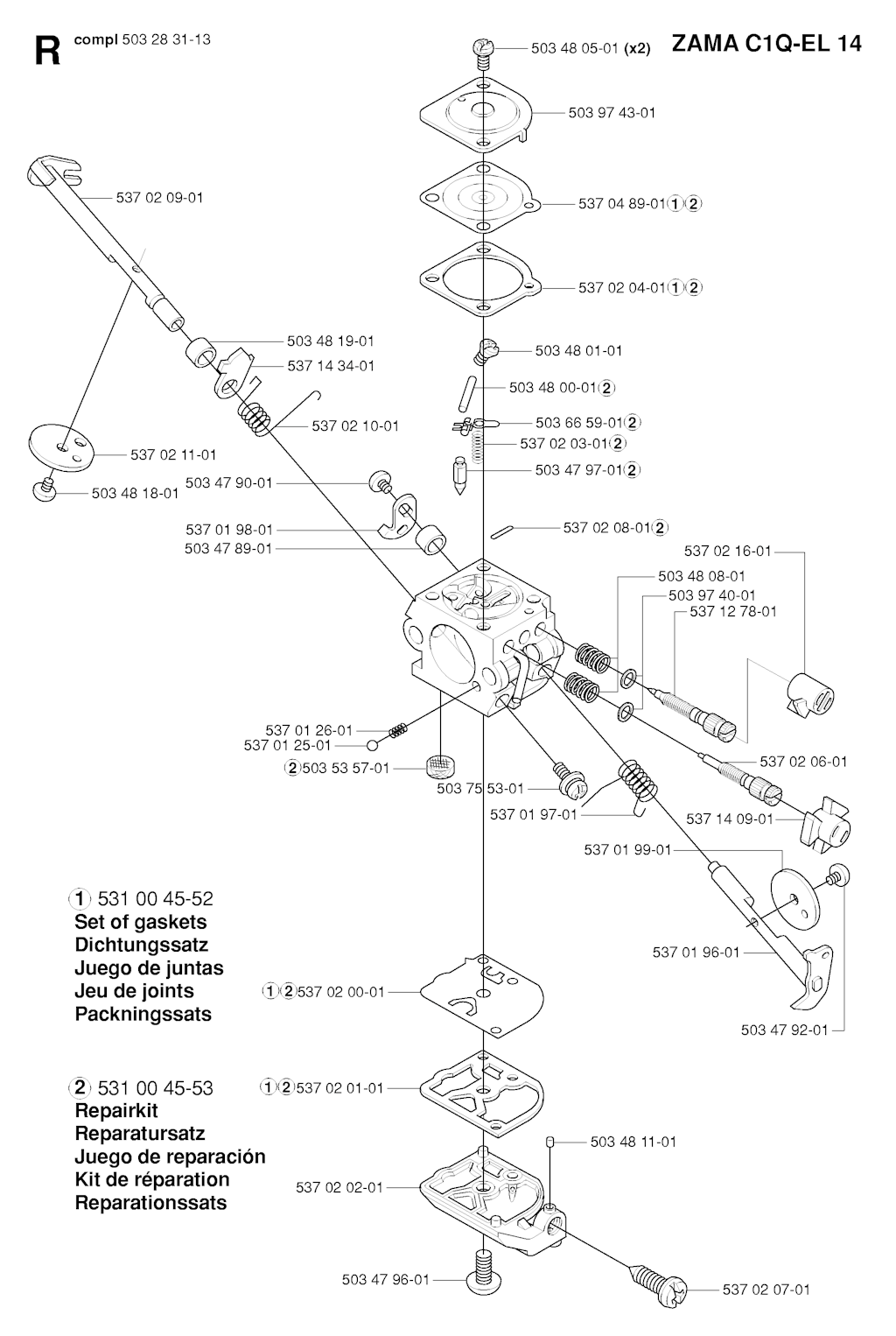 Explosionszeichnung Ersatzteile