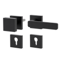 Vorschaubild GRIFFWERK Wechselgarnitur MINIMAL MODERN Schraubtechnik GK4 Rosetten eckig Knopf SQUARE Graphitschwarz R