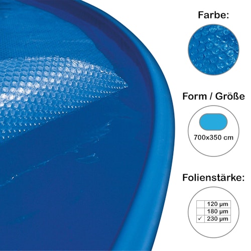 Summer Fun Extra-Solar-Abdeckung für 700x350cm Ovalform