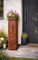 Badeko Metallsäule Graz ,,Welcome" inkl. Schale in Edelrostoptik