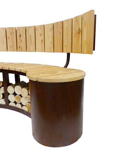 Badeko Bank „Pforzheim“ in Edelrostoptik inkl. Lehne