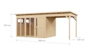 Vorschaubild Bertilo Element-Gartenhaus Pentus 3 Office inkl. Lounge-Anbau - 19 mm