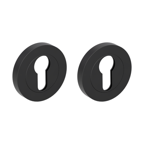 Griffwerk Rosettenpaar rund GK4 -Graphitschwarz Schraubt. -PZ