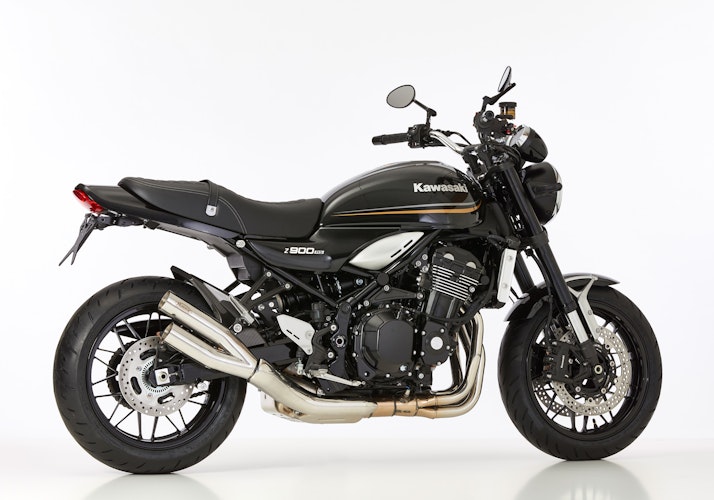 HURRIC SLIP-ON Schalldämpfer Pro 2 Retro Edelstahl hochglanzpoliert für KAWASAKI Z900 RS