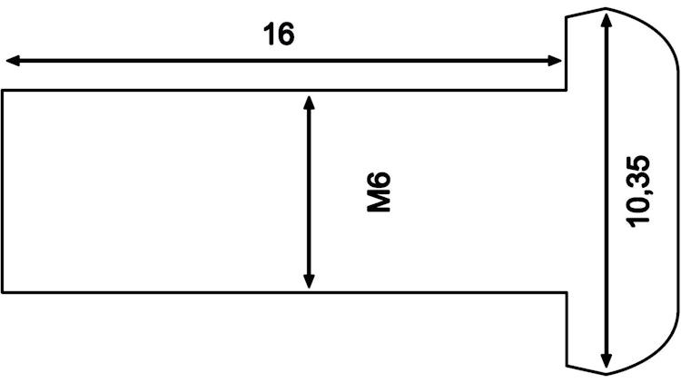 TRW Schraube M6 x 1, Schaftlänge 15, 80 mm, Gesamtlänge 19, 00 mm