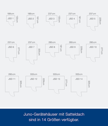 Hörmann Metall-Gerätehaus Juno JSD mit Satteldach