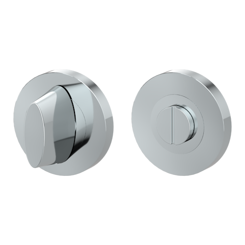 Griffwerk Schlüsselrosettenpaar Zink rund mit Zierring WC Schraubtechnik Chrom