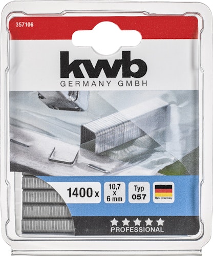 kwb 1400-Heftkl Stahl 057/C 6 mmSB 357106