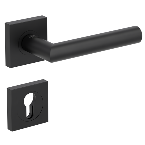 Griffwerk LUCIA PROFESSIONAL PVD+ Schraubtechnik GK3 Rosetten eckig Profilzylinder Graphitschwarz PVD+