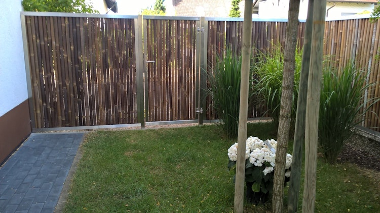 BambusBASIS Modul5 Tür mit Edelstahlrahmen