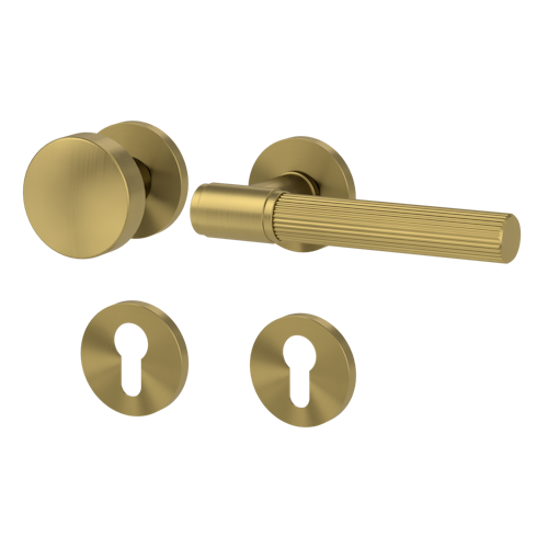 Griffwerk Wechselgarnitur VAYA 136 ARIS fast2fix Fast2Fix Rosetten rund Knopf R2 Gold matt R