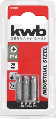 kwb 3 Bits 25mm PZ 4  Industry SB 121104