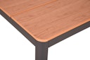 Vorschaubild Garden Pleasure Gartenmöbel Set BARLETTA, Tisch 180 x 91 + 4 Stapelsessel, Alu Anthrazit / Nonwood Holz-Optik / Kissen 100 % Polyester