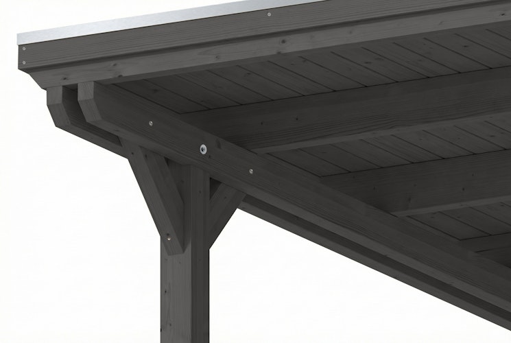 Skan Holz Emsland - Flachdach Doppelcarport aus Leimholz Breite 609 cm