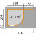 Vorschaubild Weka Designhaus 213 A 28 mm inkl. 150 cm Anbau