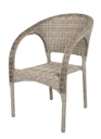 Vorschaubild Garden Pleasure Gartenmöbel Set DIJON / BASTIA, Tisch 200 x 100 + 6 Stapelstühle, Polyrattan Ingwerbraun / Glasplatte / Kissen 100 % Polyester Anthrazit