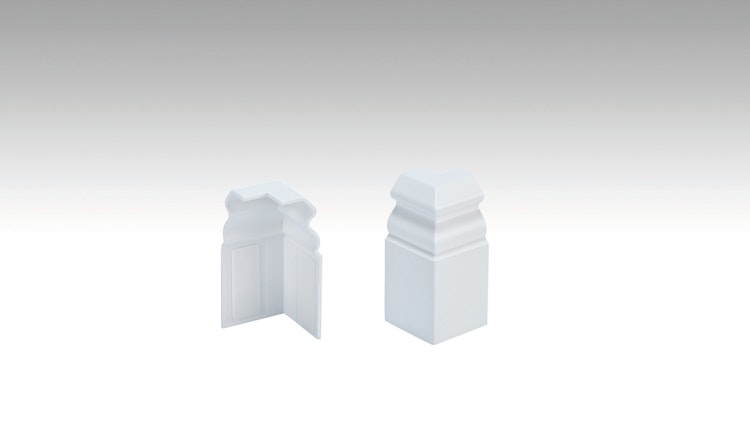 MeisterWerke Zubehör-Steckfußleiste Außenecke Hamburgerprofil-weiß 2001 - 10 PK / 11 PK / 12 PK / 13 PK