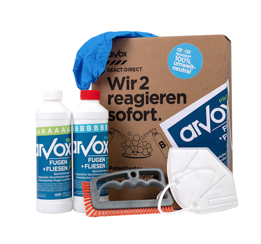 Arvox Pro Fugen + Fliesen 2-Komponenten-Reiniger STARTERSET