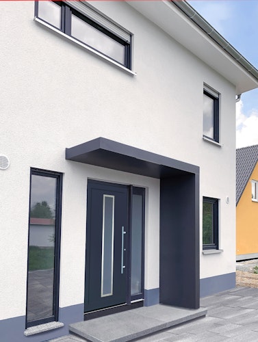 Gutta Rechteckvordach BS Plus 200 Sonderfarbe inkl. Seitenteil (neues Modell)