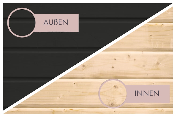 Karibu Design Saunahaus Arcadia Blackline - 73 mm inkl. gratis Sauna-Zubehörset im Wert von 234,94 €