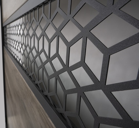 GroJa Designeinsatz Cubes - Aluminium Anthrazit 180x30 cm