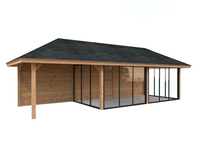 Palmako Pavillon Bianca 24,9 m² Set 518 Slide Plus mit Isolierglas-Schiebetüren