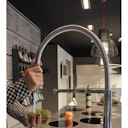 Vorschaubild 3 Wege Wasserhahn Küchenarmatur, BOD, mit 360° schwenkbarem Auslauf, abnehmbare 2 strahl Handbrause, Schwarz Matt / Blau