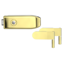 Vorschaubild Griffwerk CREATIVO 1.0 -Messing Optik Ganzglastürbeschlagset -2-teiliger Bandsatz -ohne Griff -UV