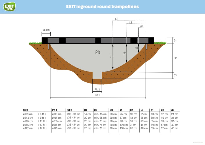 Exit Silhouette Bodentrampolin mit Sicherheitsnetz