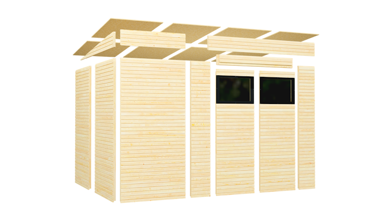 Bertilo Gerätehaus Pent Modern 4 - 18 mm