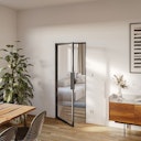 Vorschaubild Flexo Loft-Drehtür schwarz mit Alu-Blockzarge stumpfeinschlagend