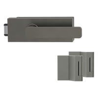 Griffwerk Glastürbeschlag PURISTO S mit Griff VAYA 265 MINIMAL MODERN unverschließbar Flüster 3-tlg. Bänder VAYA 265 MINIMAL MODERN Kaschmirgrau