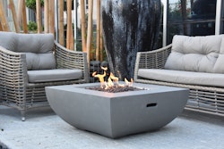 Gas Feuerstelle Westport aus Faserbeton in Betonoptik grau