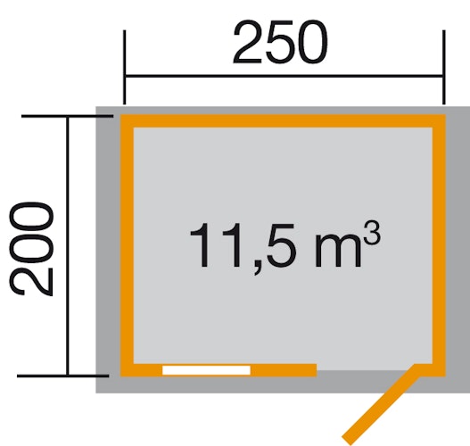 Weka Gartenhaus Premium28 FT mit Vordach (20 cm) - 28 mm