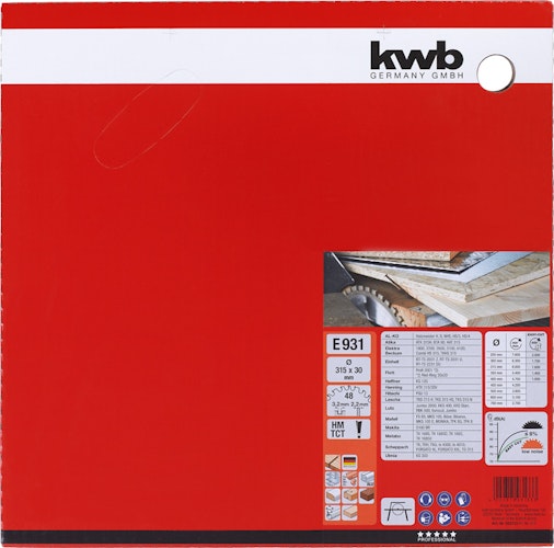 kwb Bk-Sägebl. HM Ø 315 x 30  Z48 593133