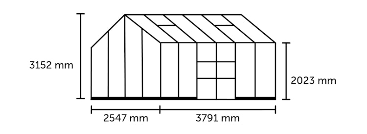 Halls Gewächshaus Icon Pflanzenhaus 6/8 - 7,3 m² / 9,7 m²