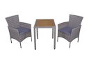 Vorschaubild Garden Pleasure Balkon-Set DAKOTA, Tisch 70 x 60 + 2 Sessel, Polyrattan / Akazie / Kissen 100 % Polyester