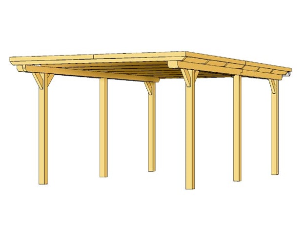 Skan Holz Emsland - Flachdach Carport aus Leimholz Breite 354 cm