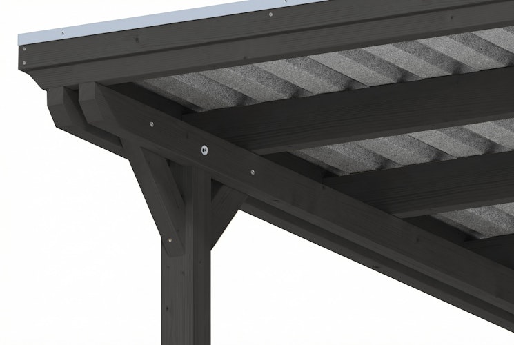 Skan Holz Emsland - Flachdach Doppelcarport aus Leimholz Breite 609 cm