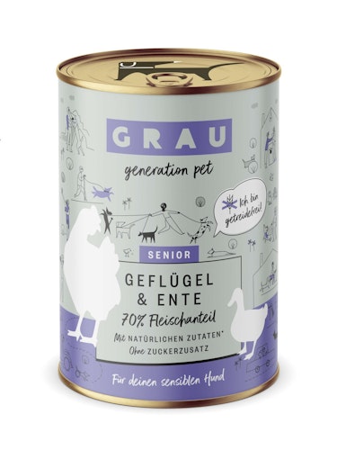 grau Hund 400 Gramm Hundenassfutter