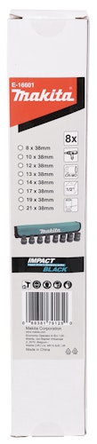 Makita IMPACT BLACK Schlagnuss-Set 8-tlg. 1/2" E-16601
