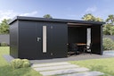 Vorschaubild Wolff Finnhaus Seiten-/Rückwand 24 Metall Anthrazit mit Lichtausschnitt