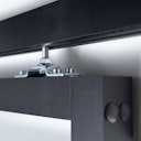 Vorschaubild Flexo Loft-Schiebetür-Komplettset schwarz mit Schiebetürbeschlag und Loft-Türblatt in Klarglas oder Milchglas