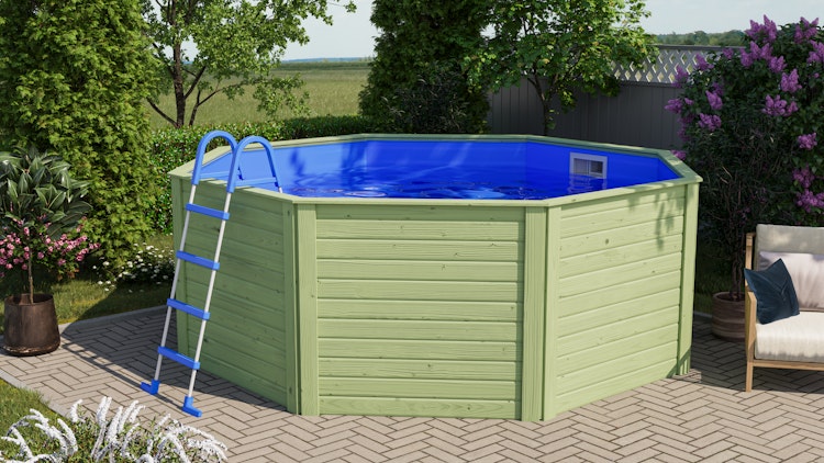 Karibu Pool Modell X0 350 x 350 cm - kesseldruckimprägniert mit Metallecke