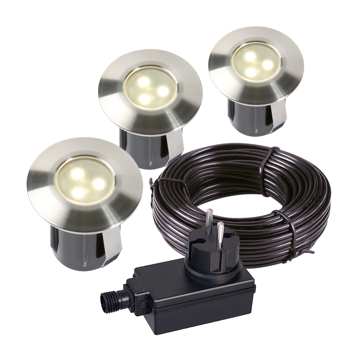 Garden Lights Bodeneinbauleuchte Birch 3er Set