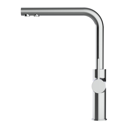 NIEDERDRUCK 3 Wege Wasserhahn Küchenarmatur, FC, mit 360° schwenkbarem L-Auslauf, Verchromt