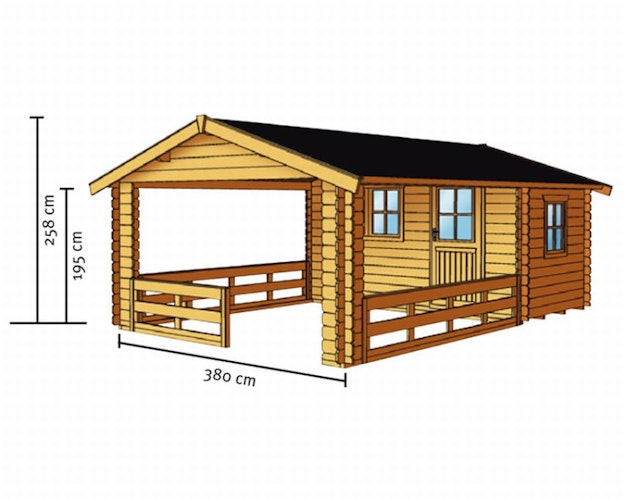 Skan Holz 28 mm Gartenhaus Terrassenhaus 28 / Alicante