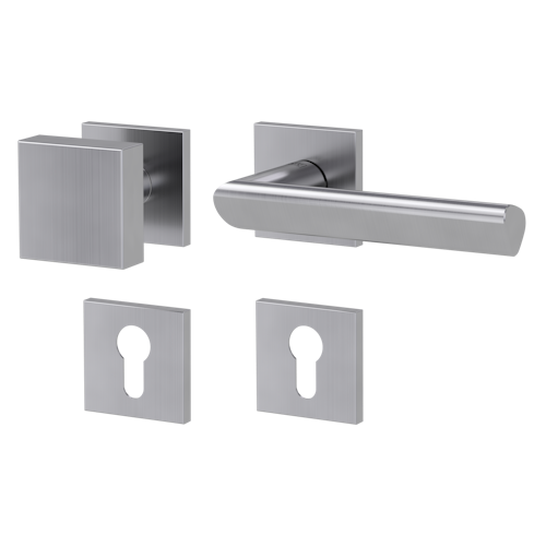 Griffwerk Wechselgarnitur VAYA 137 TRI fast2fix Fast2Fix GK3 Rosetten eckig Knopf SQUARE Edelstahl matt R