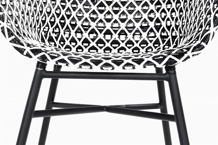Hartman Dining Chair DELPHINE, Aluminium Carbon Black / Polyrattan White/Black - Abverkauf 