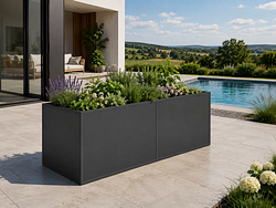 KGT Aluminium Hochbeet 210 - Profile anthrazit - B2,05 x T0,91 x H0,77 m - 1185 l